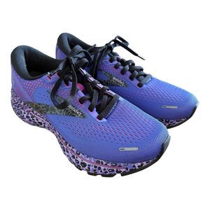 Brooks Ghost 14 Shoes Womens Sz 5.5 Electric Cheetah Run Wild Black Purple